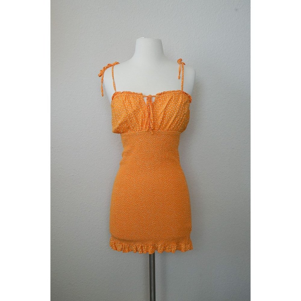 Fashion Nova Polka Dot Mini Summer Dress Orange Size Small